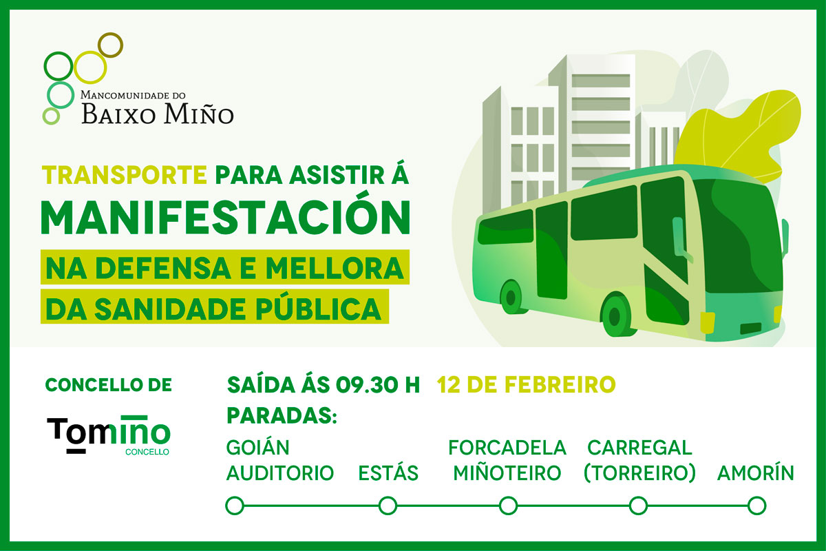 Cinco autobuses sairán do Baixo Miño para asistir á manifestación en defensa da sanidade pública en Santiago