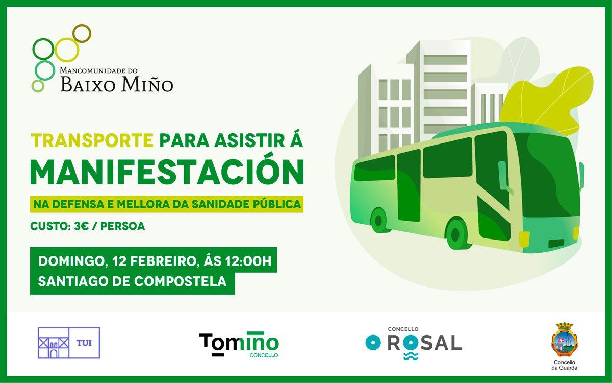 A Mancomunidade do Baixo Miño porá autobuses para acudir á manifestación en defensa da sanidade pública en Santiago